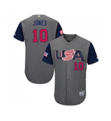 USA Baseball #10 Adam Jones Gray 2017 World Baseball Classic Authentic Team Jersey