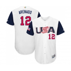 USA Baseball #12 Nolan Arenado White 2017 World Baseball Classic Authentic Team Jersey