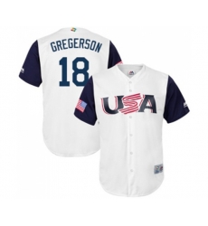 USA Baseball #18 Luke Gregerson White 2017 World Baseball Classic Replica Team Jersey