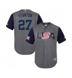 USA Baseball #27 Giancarlo Stanton Gray 2017 World Baseball Classic Replica Team Jersey