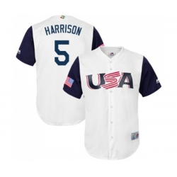 USA Baseball #5 Josh Harrison White 2017 World Baseball Classic Replica Team Jersey