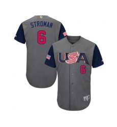 USA Baseball #6 Marcus Stroman Gray 2017 World Baseball Classic Authentic Team Jersey