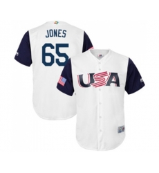 USA Baseball #65 Nate Jones White 2017 World Baseball Classic Replica Team Jersey