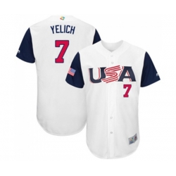 USA Baseball #7 Christian Yelich White 2017 World Baseball Classic Authentic Team Jersey