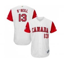 Canada Baseball #13 Tyler ONeill White 2017 World Baseball Classic Authentic Team Jersey