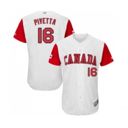 Canada Baseball #16 Nick Pivetta White 2017 World Baseball Classic Authentic Team Jersey