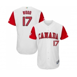 Canada Baseball #17 Eric Wood White 2017 World Baseball Classic Authentic Team Jersey