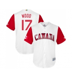 Canada Baseball #17 Eric Wood White 2017 World Baseball Classic Replica Team Jersey