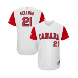 Canada Baseball #21 Ryan Kellogg White 2017 World Baseball Classic Authentic Team Jersey