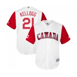 Canada Baseball #21 Ryan Kellogg White 2017 World Baseball Classic Replica Team Jersey