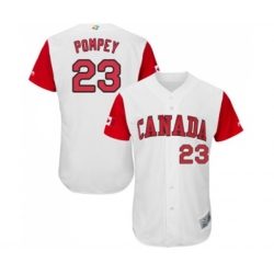 Canada Baseball #23 Dalton Pompey White 2017 World Baseball Classic Authentic Team Jersey