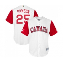 Canada Baseball #25 Shane Dawson White 2017 World Baseball Classic Replica Team Jersey