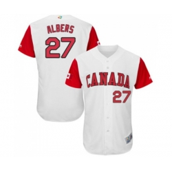 Canada Baseball #27 Andrew Albers White 2017 World Baseball Classic Authentic Team Jersey
