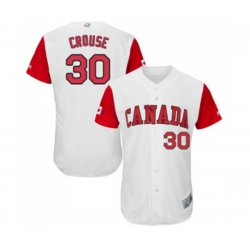 Canada Baseball #30 Michael Crouse White 2017 World Baseball Classic Authentic Team Jersey