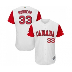 Canada Baseball #33 Justin Morneau White 2017 World Baseball Classic Authentic Team Jersey