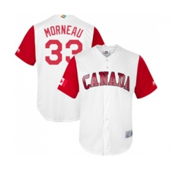 Canada Baseball #33 Justin Morneau White 2017 World Baseball Classic Replica Team Jersey