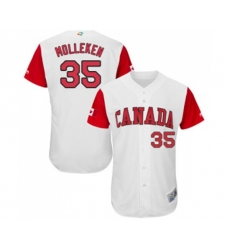 Canada Baseball #35 Dustin Molleken White 2017 World Baseball Classic Authentic Team Jersey