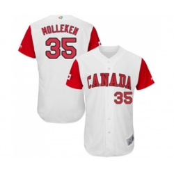 Canada Baseball #35 Dustin Molleken White 2017 World Baseball Classic Authentic Team Jersey