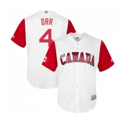 Canada Baseball #4 Pete Orr White 2017 World Baseball Classic Replica Team Jersey