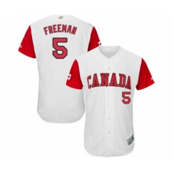 Canada Baseball #5 Freddie Freeman White 2017 World Baseball Classic Authentic Team Jersey