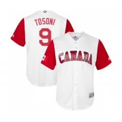 Canada Baseball #9 Rene Tosoni White 2017 World Baseball Classic Replica Team Jersey