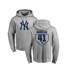 Baseball New York Yankees #41 Miguel Andujar Gray RBI Pullover Hoodie