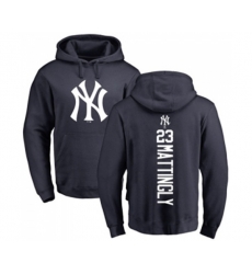 MLB Nike New York Yankees #23 Don Mattingly Navy Blue Backer Pullover Hoodie