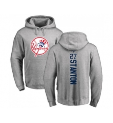 MLB Nike New York Yankees #27 Giancarlo Stanton Ash Backer Pullover Hoodie