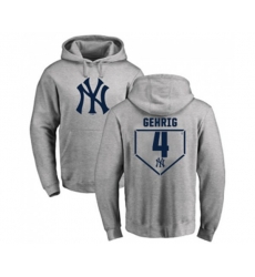 MLB Nike New York Yankees #4 Lou Gehrig Gray RBI Pullover Hoodie