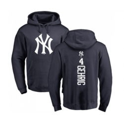 MLB Nike New York Yankees #4 Lou Gehrig Navy Blue Backer Pullover Hoodie