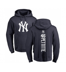 MLB Nike New York Yankees #46 Andy Pettitte Navy Blue Backer Pullover Hoodie