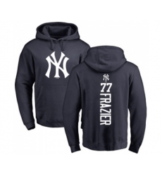 MLB Nike New York Yankees #77 Clint Frazier Navy Blue Backer Pullover Hoodie