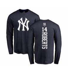 MLB Nike New York Yankees #14 Brian Roberts Navy Blue Backer Long Sleeve T-Shirt