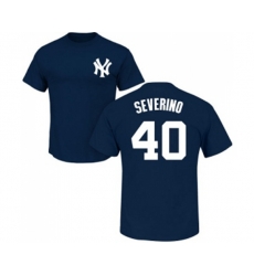 MLB Nike New York Yankees #40 Luis Severino Navy Blue Name & Number T-Shirt MLB Nike New York Yankees #40 Luis Severino Navy Blue Name & Number T-Shirt