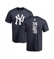 New York Yankees #34 J.A. Happ Navy Blue Backer T-Shirt
