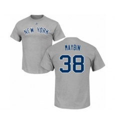 New York Yankees #38 Cameron Maybin Gray Name & Number T-Shirt