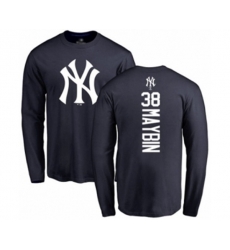New York Yankees #38 Cameron Maybin Navy Blue Backer Long Sleeve T-Shirt