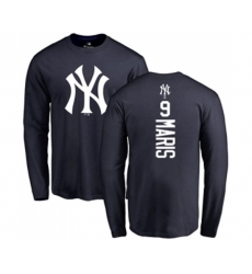 New York Yankees #9 Roger Maris Replica Navy Blue Alternate Baseball T-Shirt