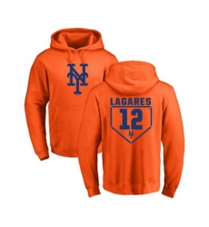 New York Mets #12 Juan Lagares Orange RBI Pullover Hoodie