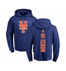 New York Mets #15 Tim Tebow Royal Blue Backer Pullover Hoodie