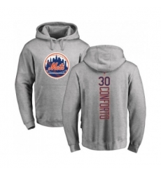 New York Mets #30 Michael Conforto Ash Backer Pullover Hoodie