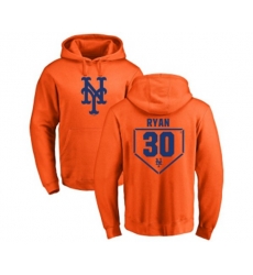 New York Mets #30 Nolan Ryan Royal Orange Backer Pullover Hoodie