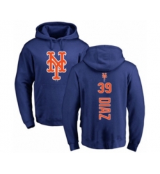 New York Mets #39 Edwin Diaz Royal Blue Backer Pullover Hoodie
