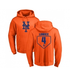 New York Mets #4 Jed Lowrie Orange RBI Pullover Hoodie