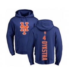 New York Mets #4 Lenny Dykstra Royal Blue Backer Pullover Hoodie