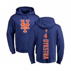 New York Mets #4 Lenny Dykstra Royal Blue Backer Pullover Hoodie