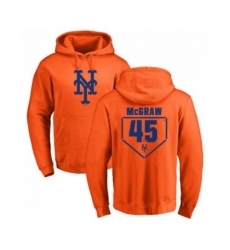 New York Mets #45 Tug McGraw Orange RBI Pullover Hoodie