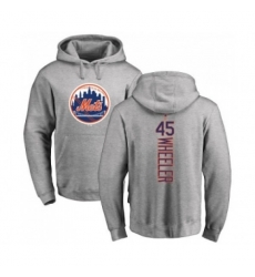 New York Mets #45 Zack Wheeler Ash Backer Pullover Hoodie