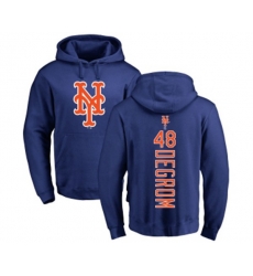 New York Mets #48 Jacob deGrom Replica Blue Salute to Service Baseball Hoodies