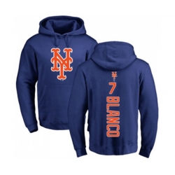 New York Mets #7 Gregor Blanco Royal Blue Backer Pullover Hoodie